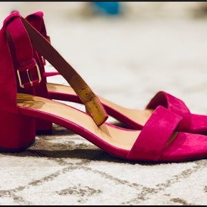 New JCrew Suede Block Heel Sandals